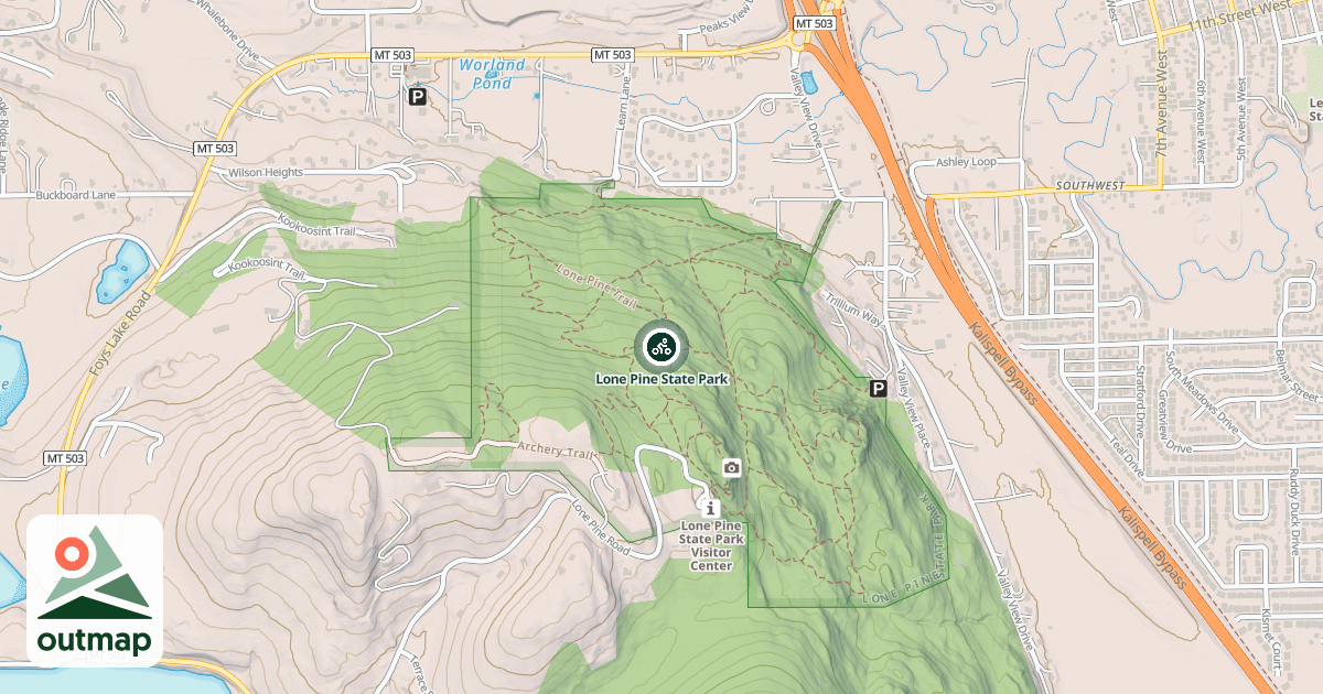 Map of Lone Pine State Park