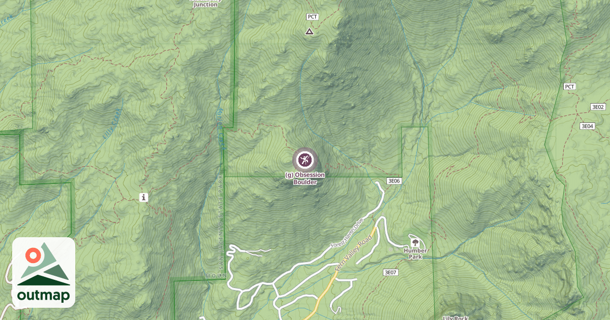 Map of (g) Obsession Boulder