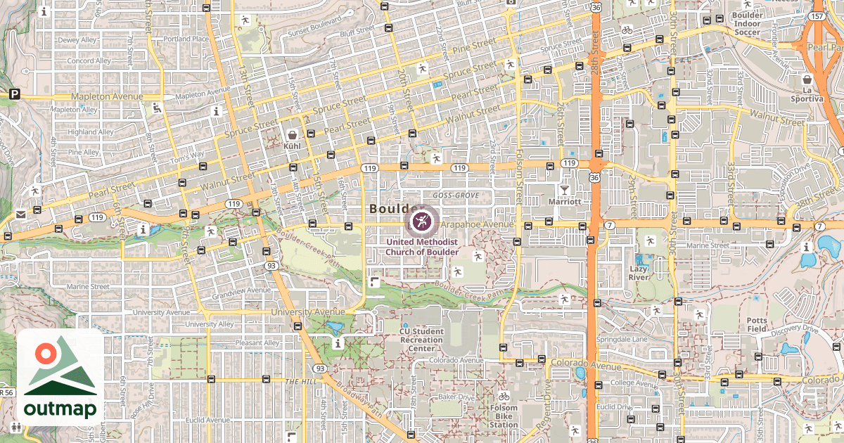 Map of United Methodist Church of Boulder