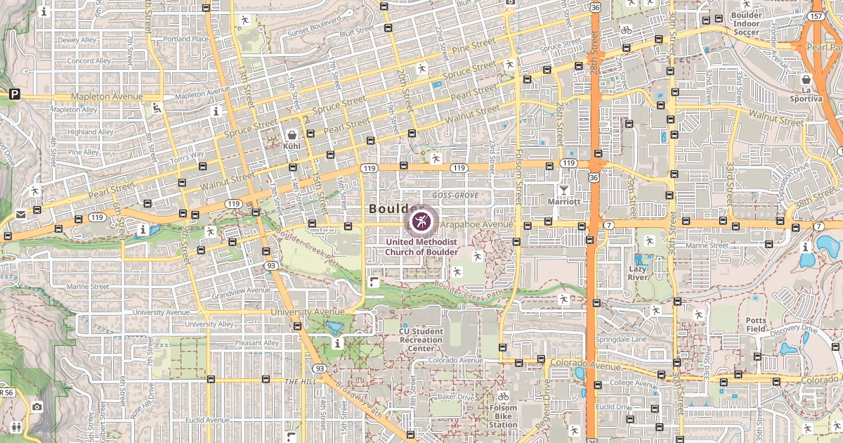 Map preview of United Methodist Church of Boulder
