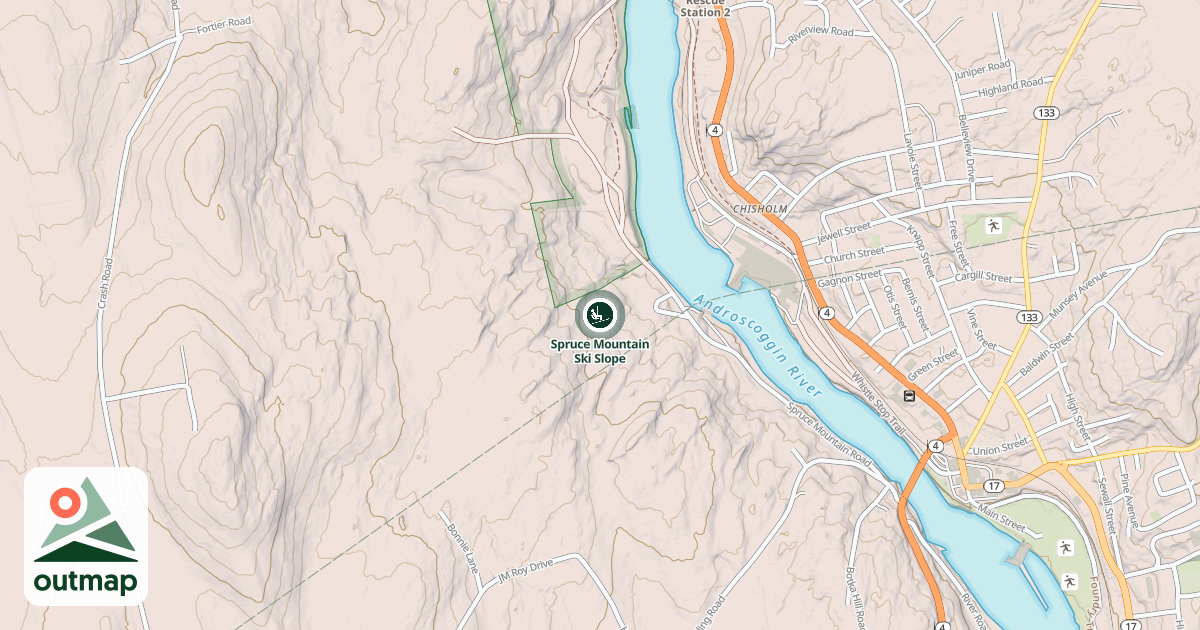 Map of Spruce Mountain Ski Slope
