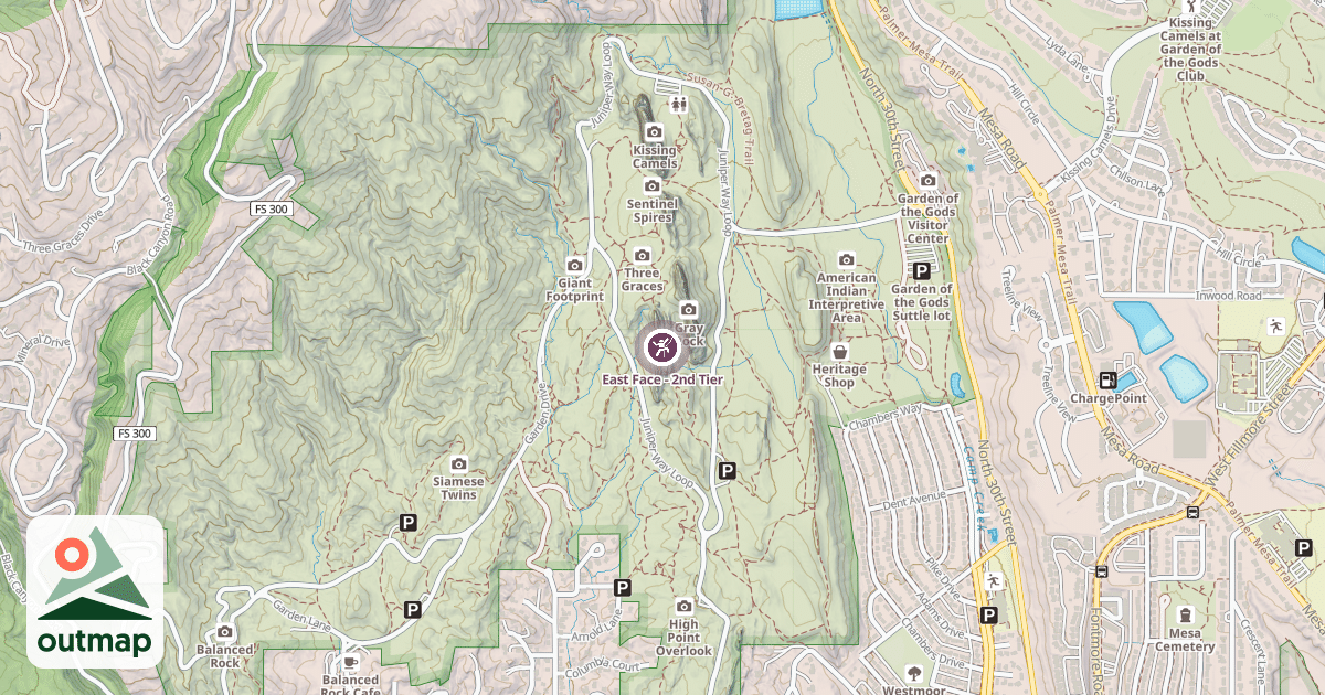 Map of East Face - 2nd Tier