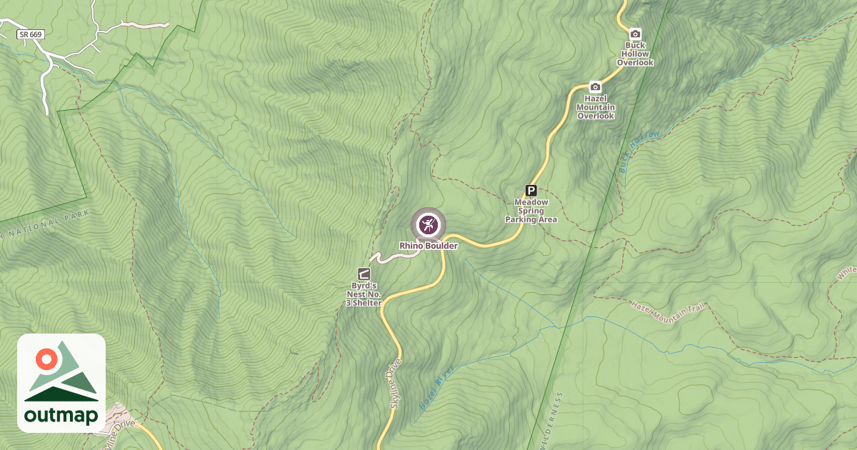 Map of Rhino Boulder