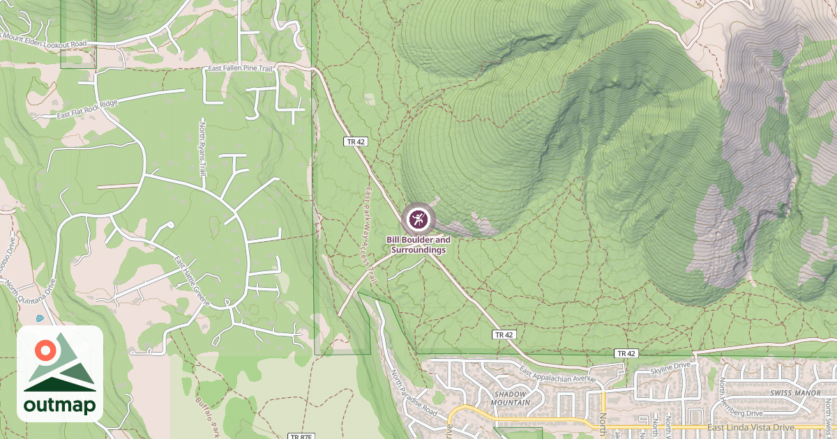 Map of Bill Boulder and Surroundings