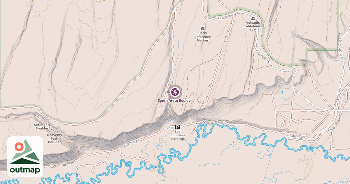 Map of South Arete Boulder