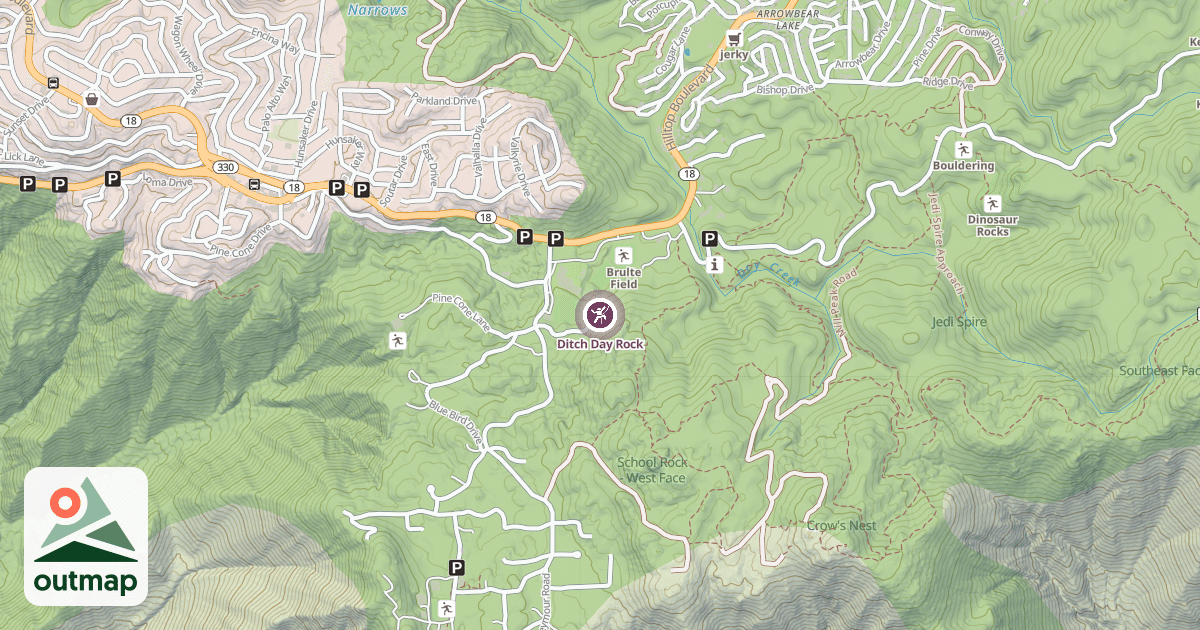 Map of Ditch Day Rock
