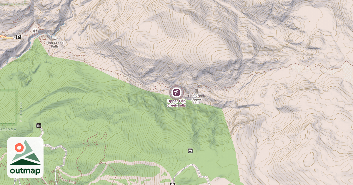 Map of Upper Fish Creek Falls