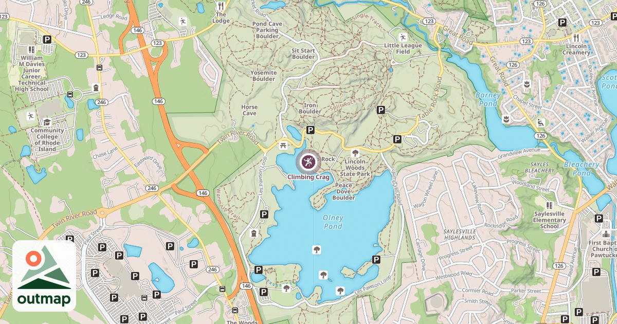 Map of Climbing Crag
