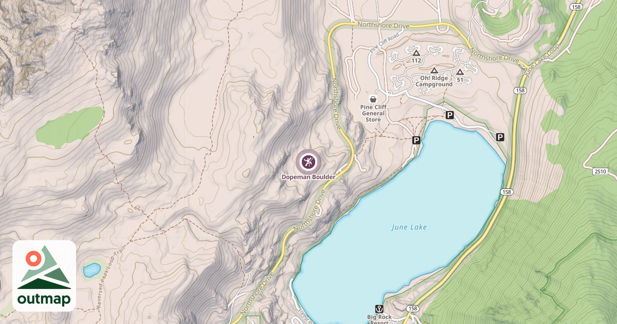 Map of Dopeman Boulder