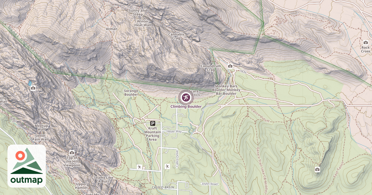 Map of Climbing Boulder