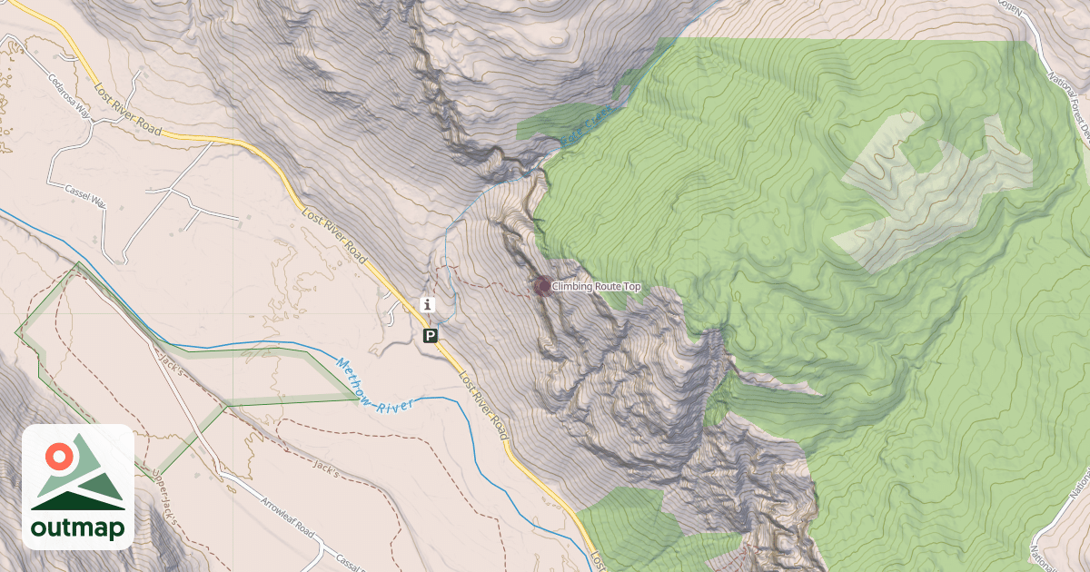 Map of Climbing Route Top