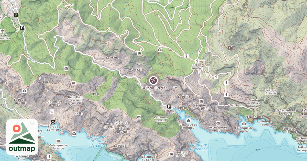 Map of La Roche Perçée