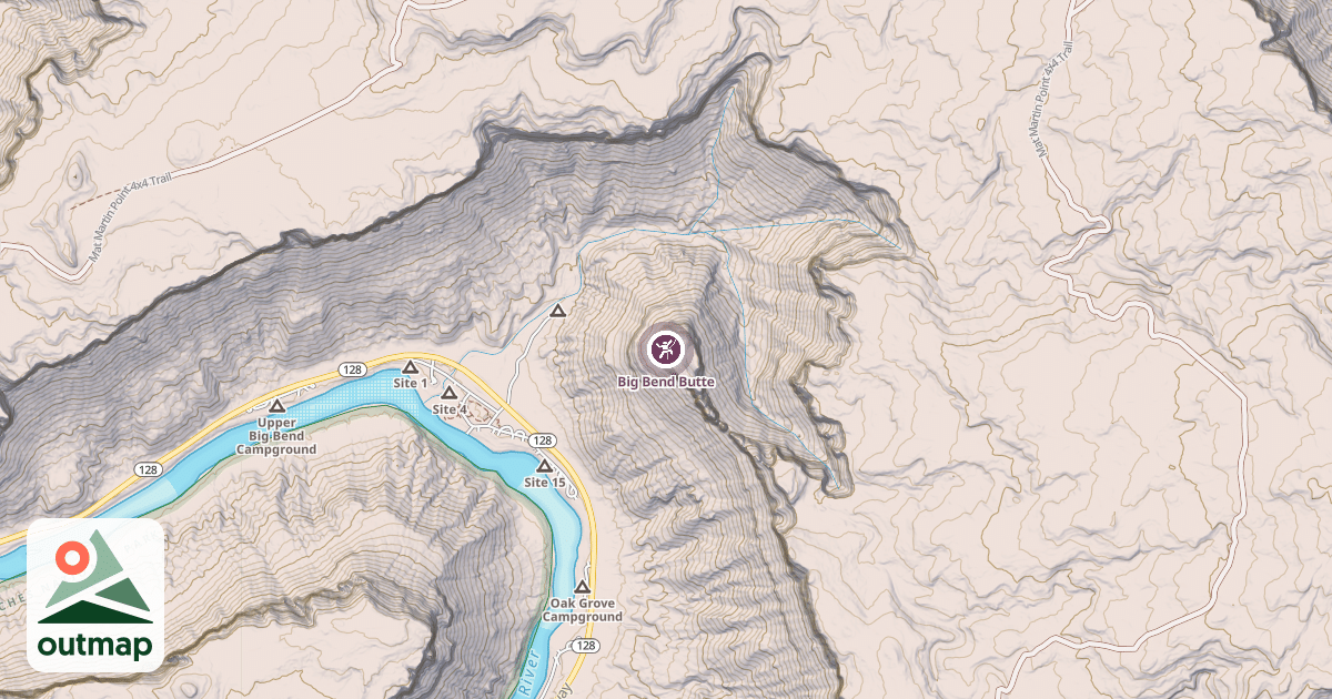 Map of Big Bend Butte