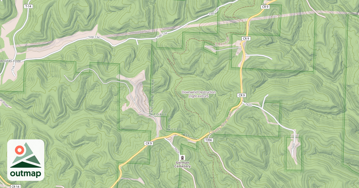 Map of Downwind Destruction (right exit)