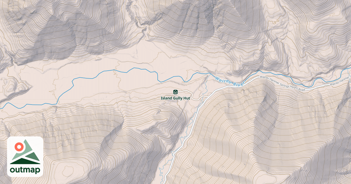 Map of Island Gully Hut