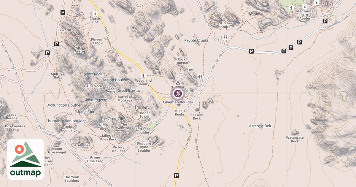 Map of Caveman Boulder