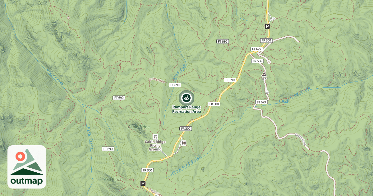 Map of Rampart Range Recreation Area