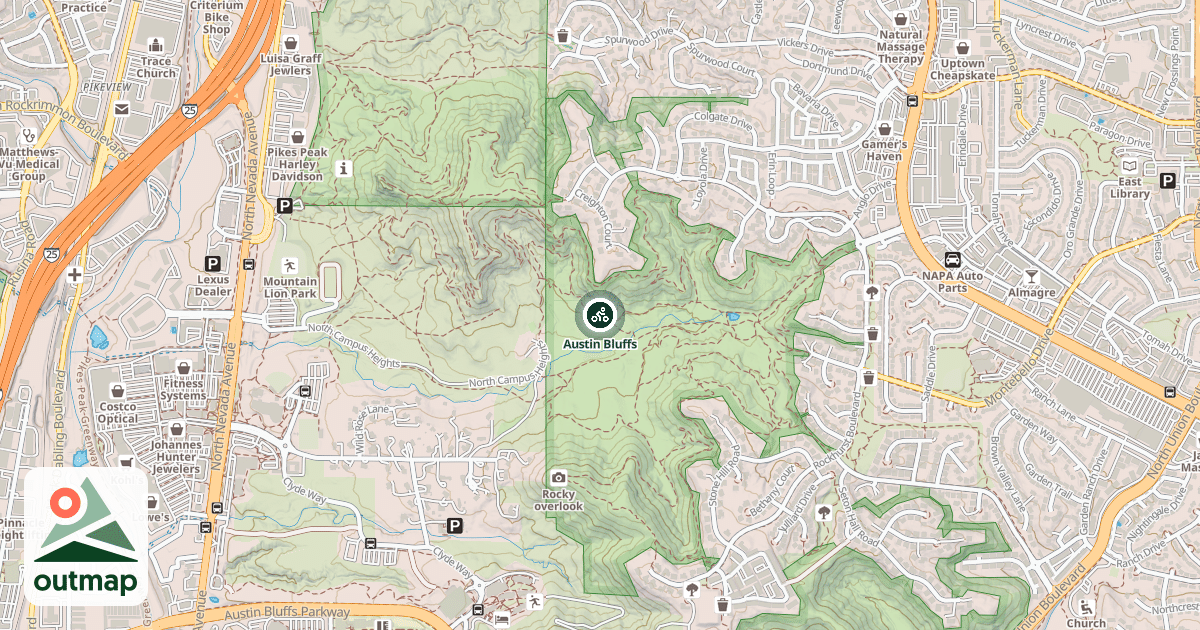 Map of Austin Bluffs
