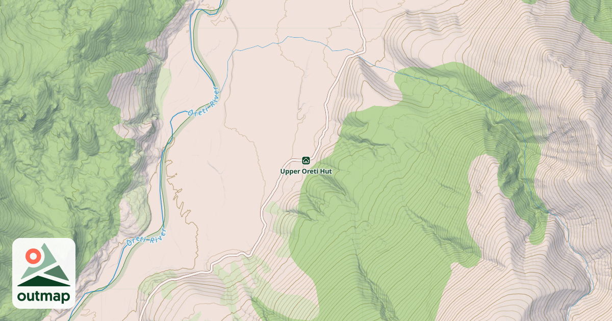 Map of Upper Oreti Hut