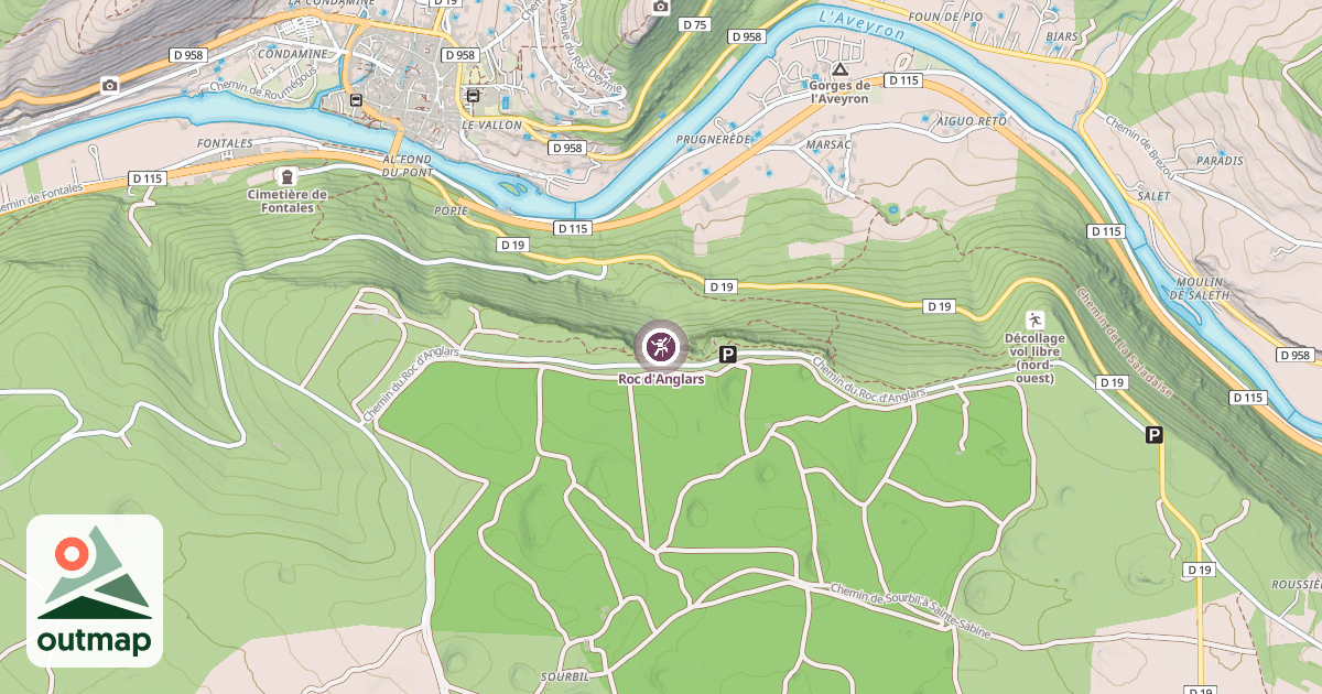 Map of Roc d'Anglars