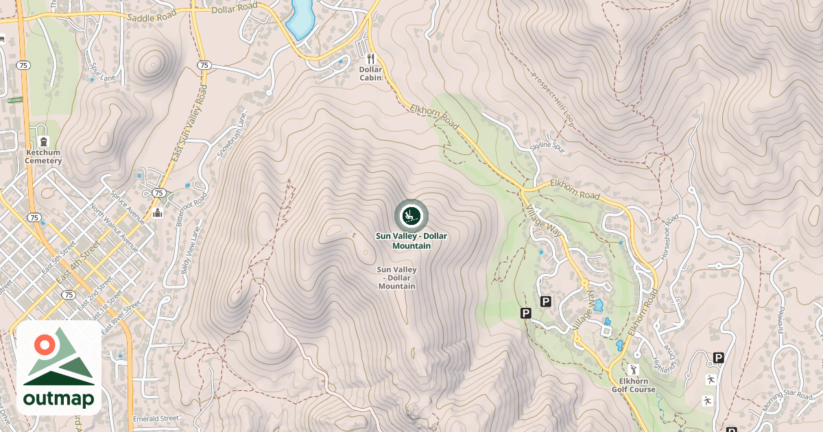 Map of Sun Valley - Dollar Mountain