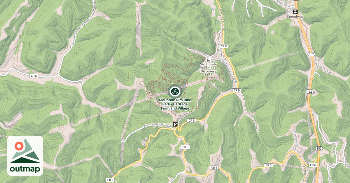 Map of Mountain Rim Bike Park - Heritage Farm and Village