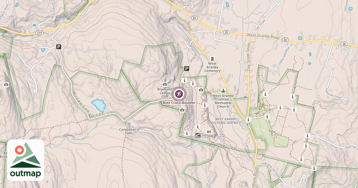 Map of Butt Crack Boulder