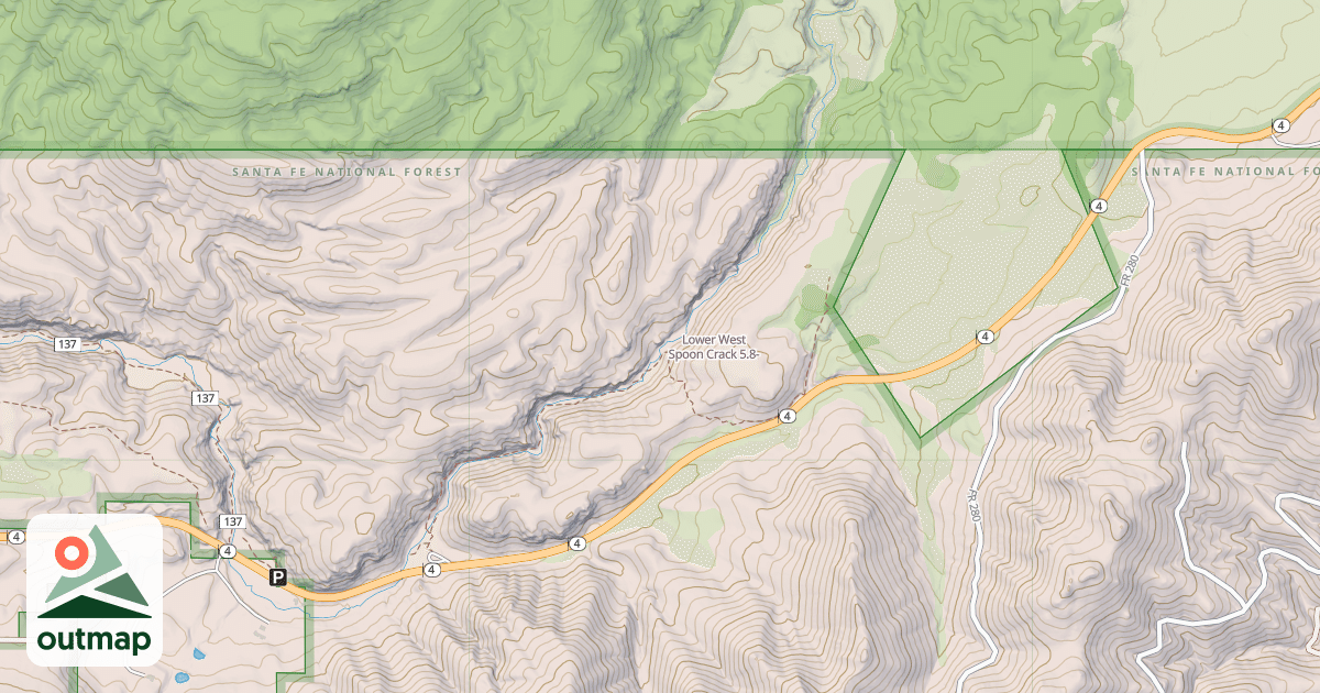 Map of Lower West Spoon Crack