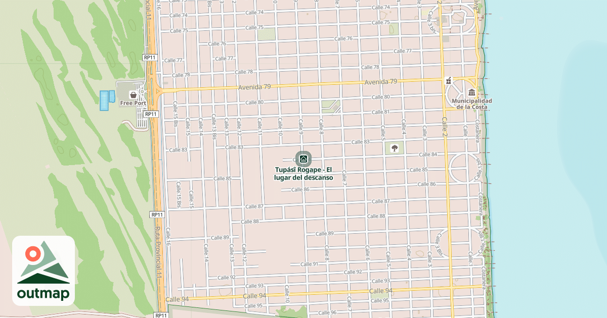 Map of Tupásî Rogape - El lugar del descanso in La Costa
