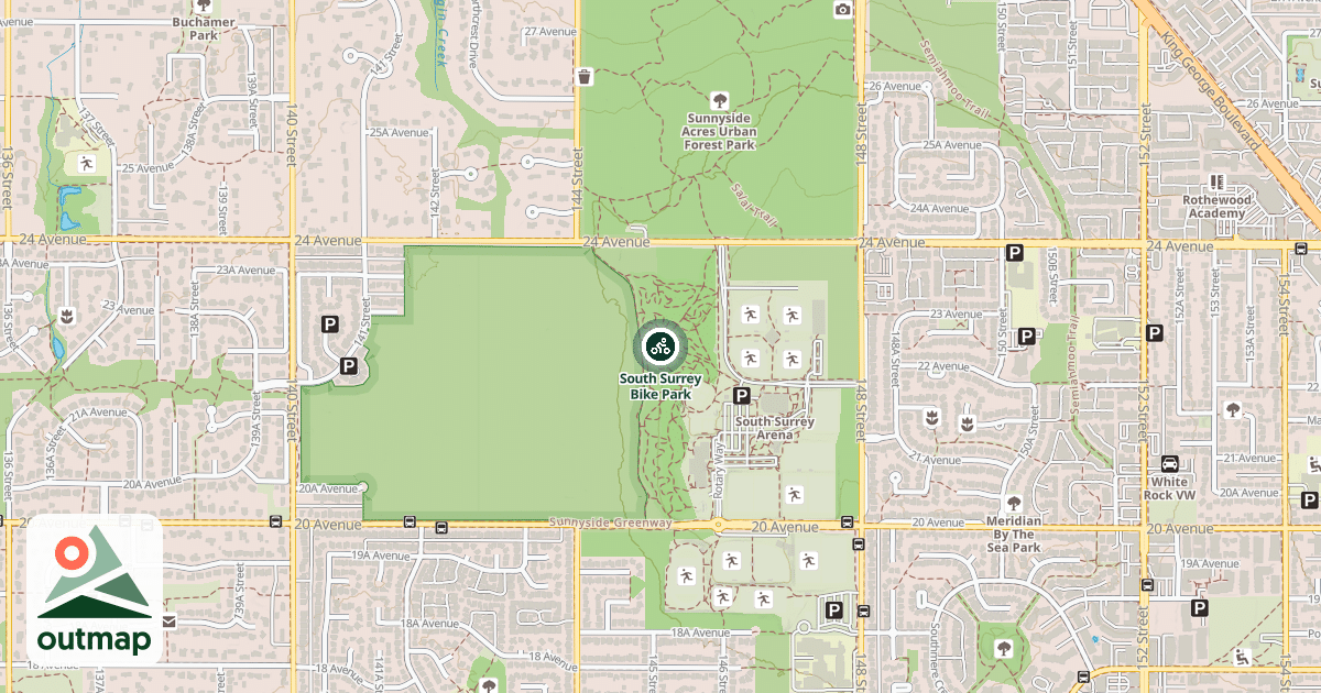 Map of South Surrey Bike Park