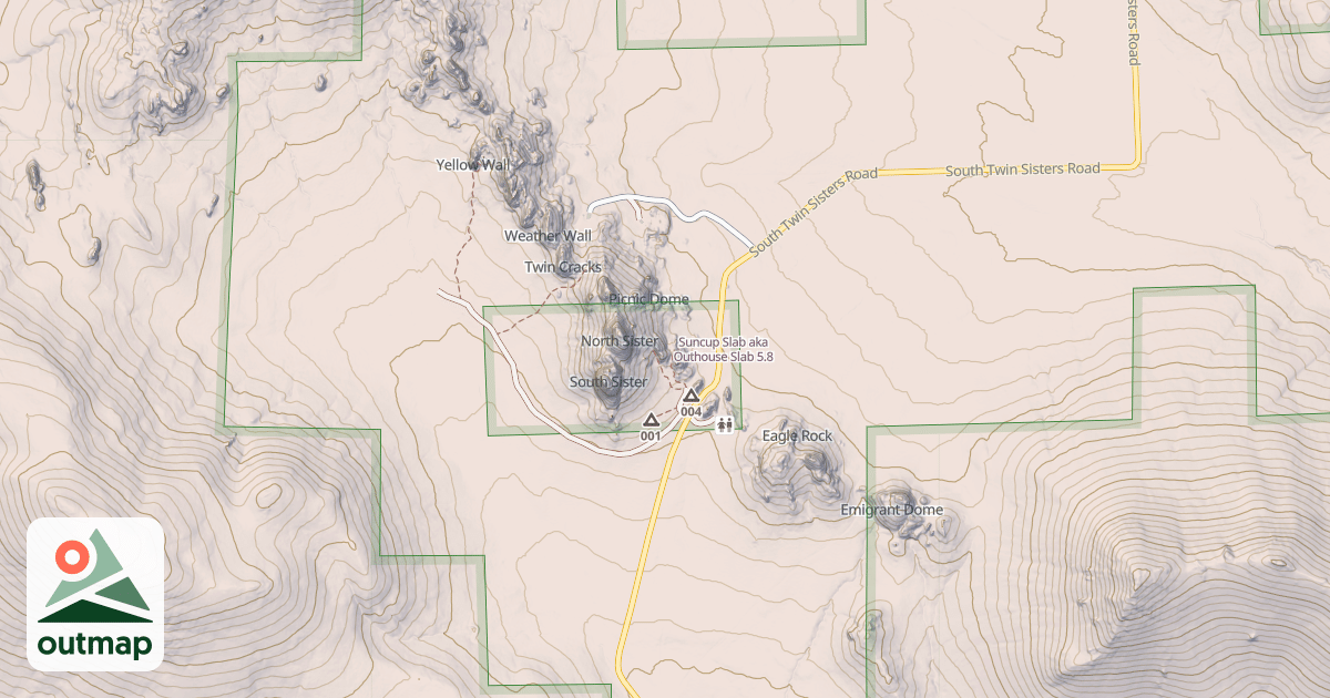 Map of Suncup Slab aka Outhouse Slab