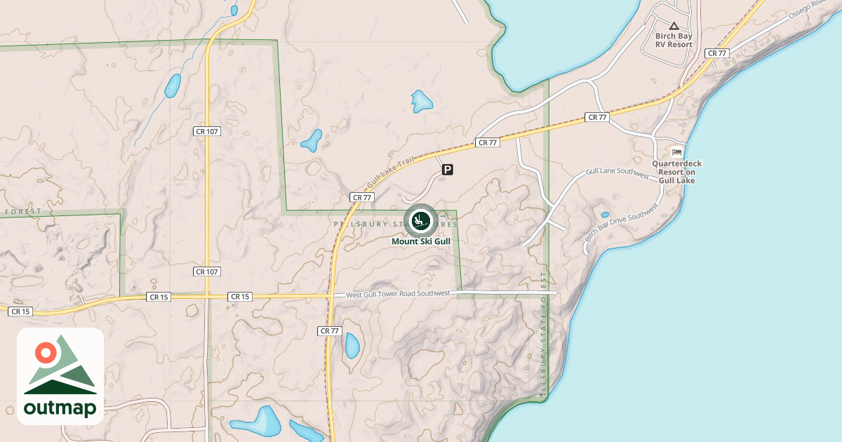 Map of Mount Ski Gull