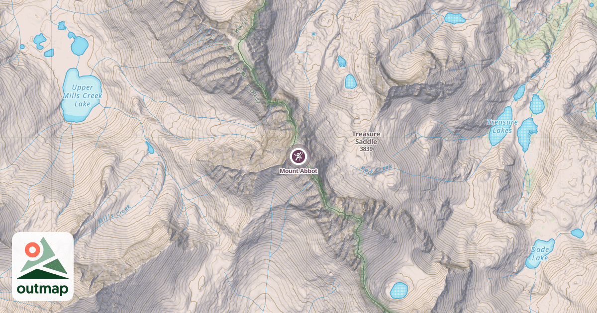 Map of Mount Abbot
