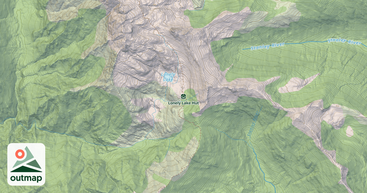 Map of Lonely Lake Hut