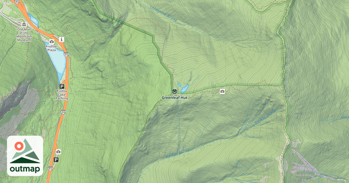 Map of Greenleaf Hut