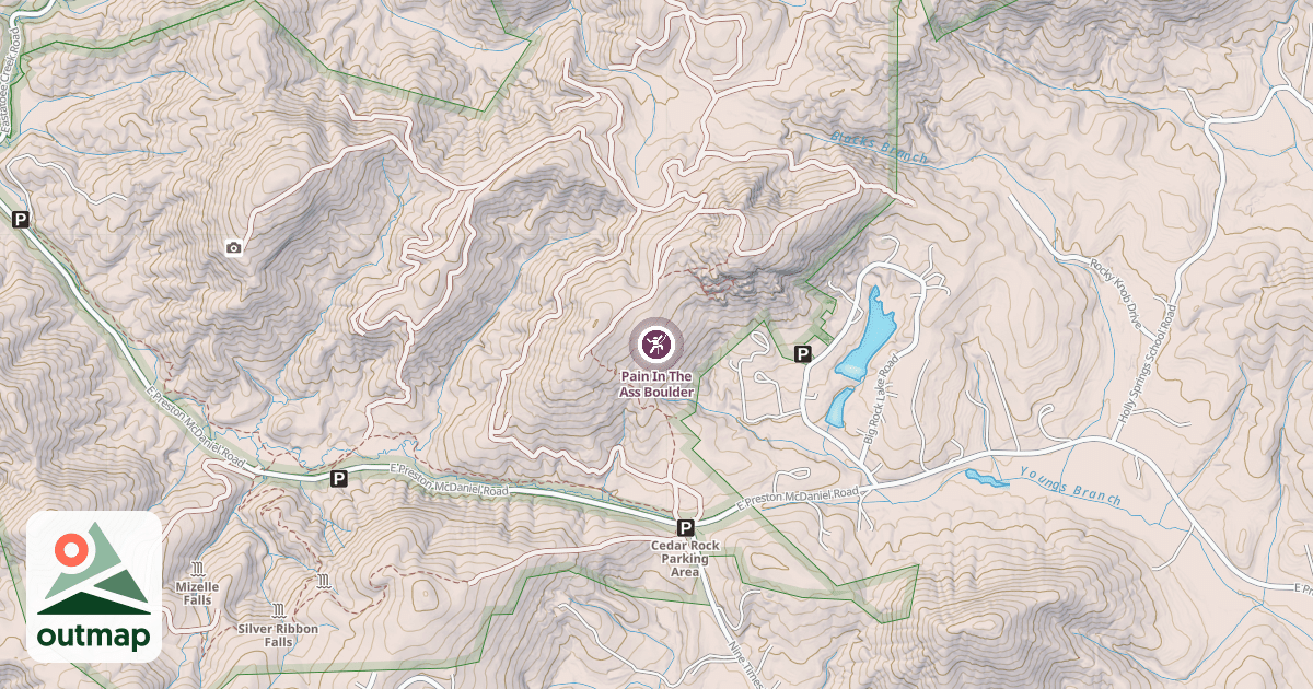 Map of Pain In The Ass Boulder