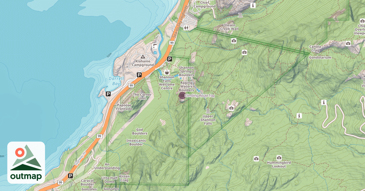 Map of Climbing Route Top