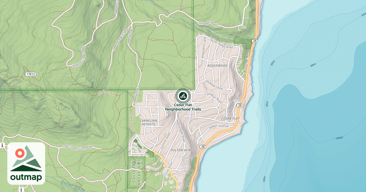 Map of Cedar Flat Neighborhood Trails