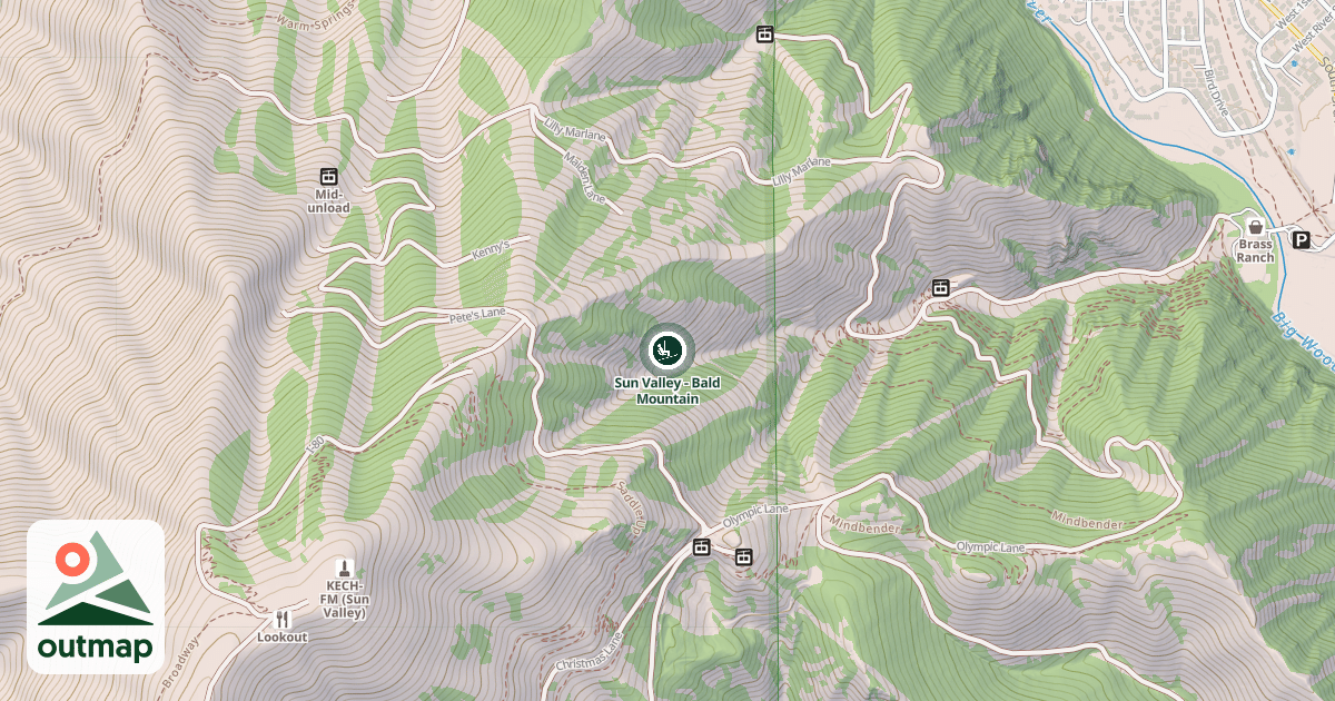 Map of Sun Valley - Bald Mountain