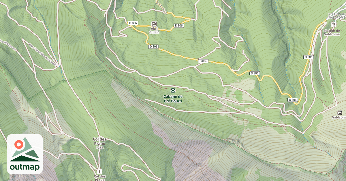 Map of Cabane de Pré Pourri