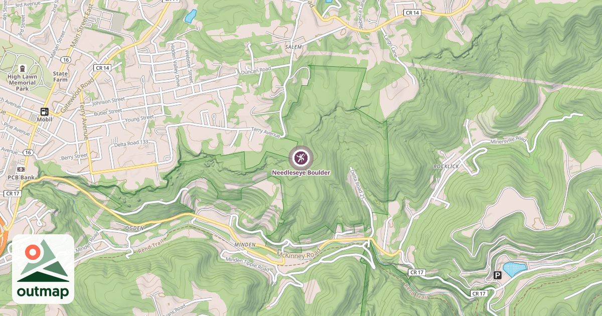 Map of Needleseye Boulder