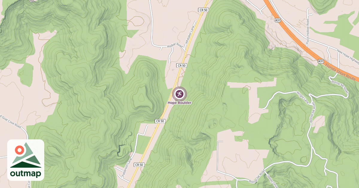 Map of Hope Boulder