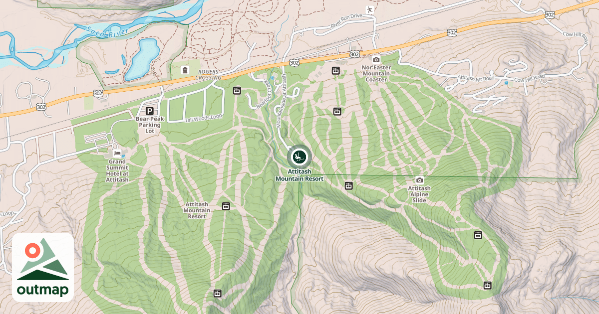 Map of Attitash Mountain Resort