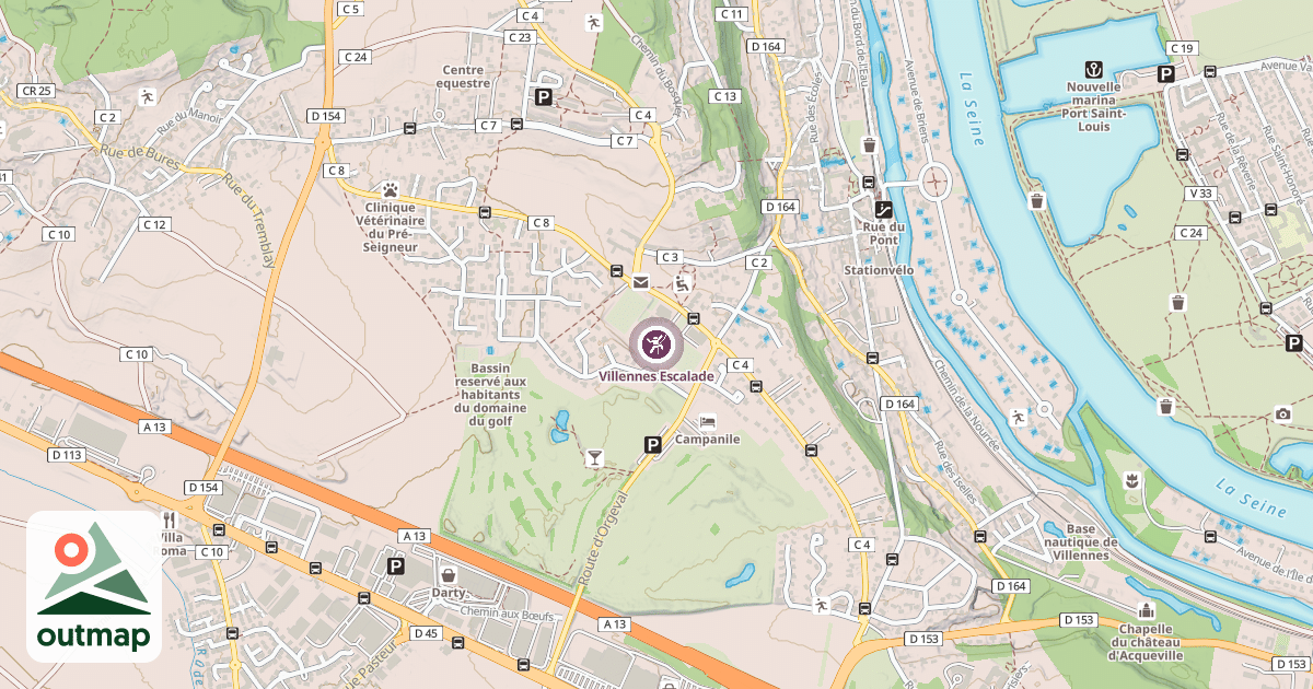 Map of Villennes Escalade