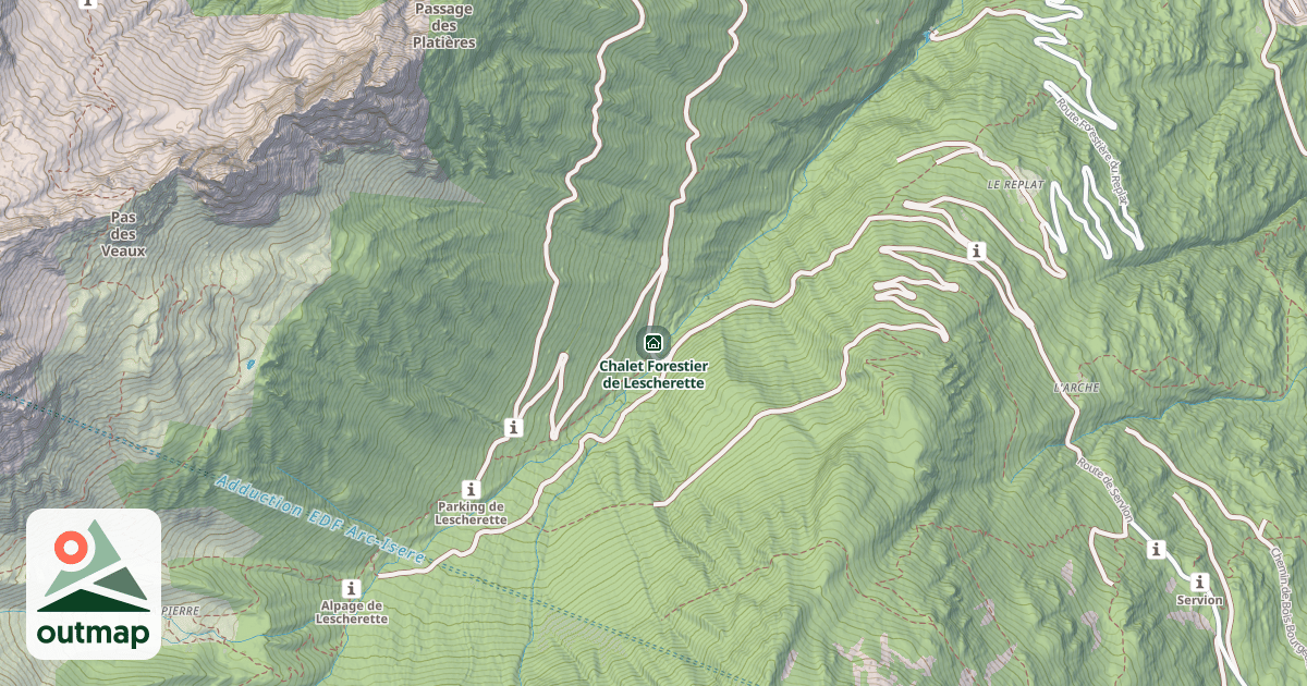 Map of Chalet Forestier de Lescherette