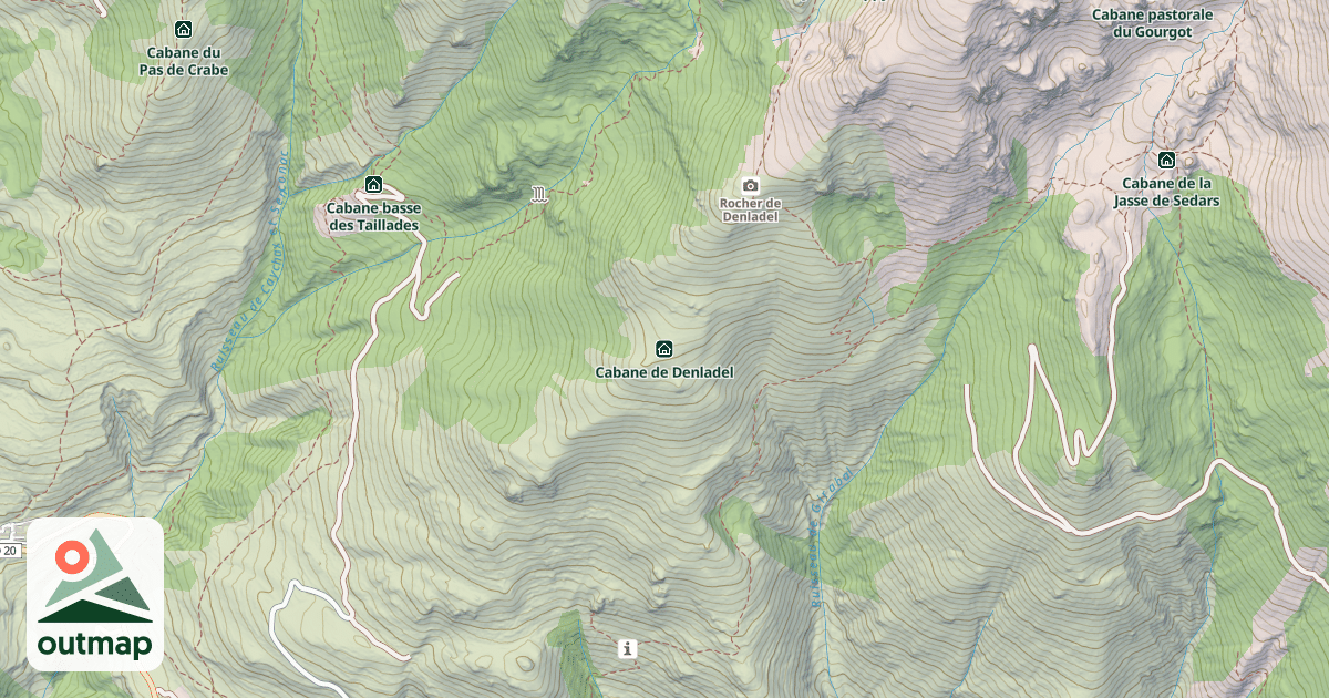 Map of Cabane de Denladel