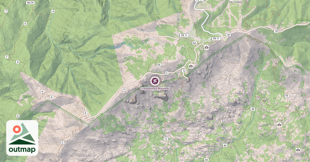 Map of Crossbones Boulder