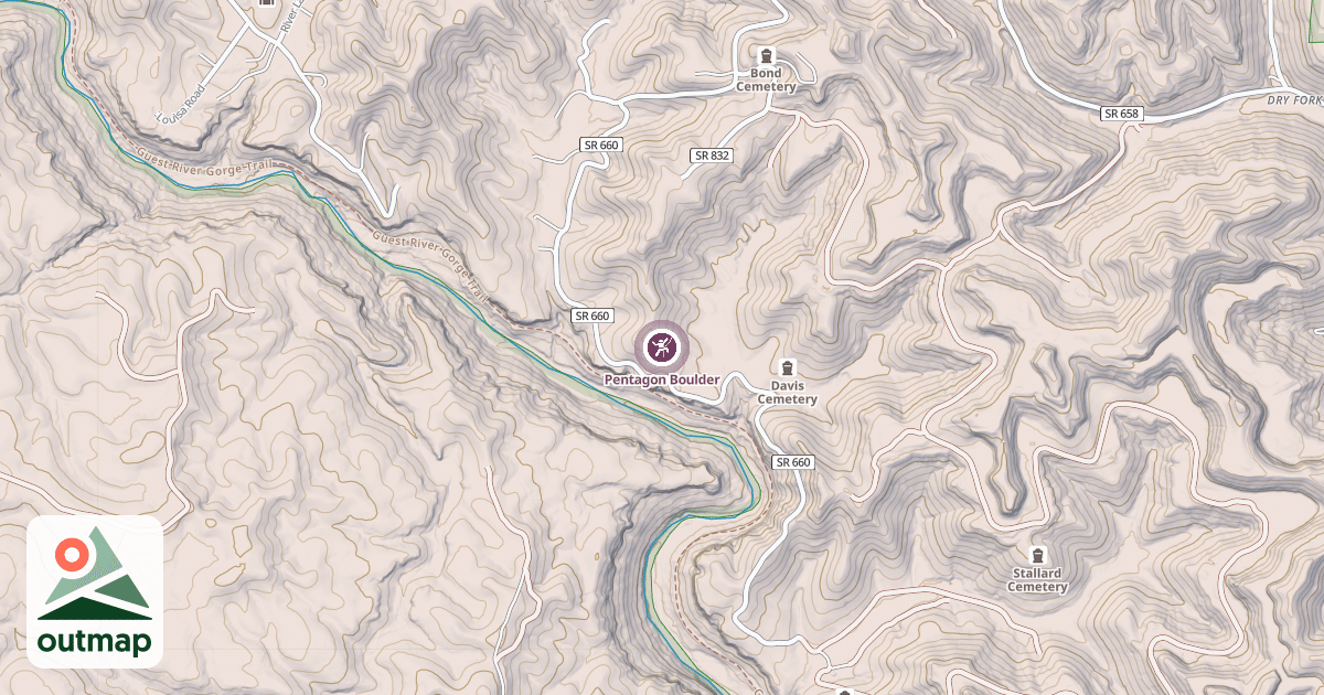 Map of Pentagon Boulder