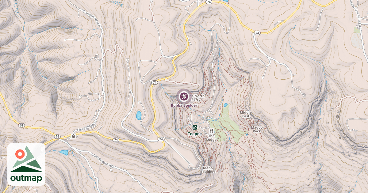 Map of Bubba Boulder