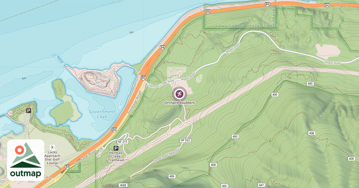 Map of Orchard boulders